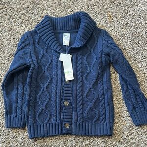 Anko Blue Cable Knit Sweater with Ribbed Collar